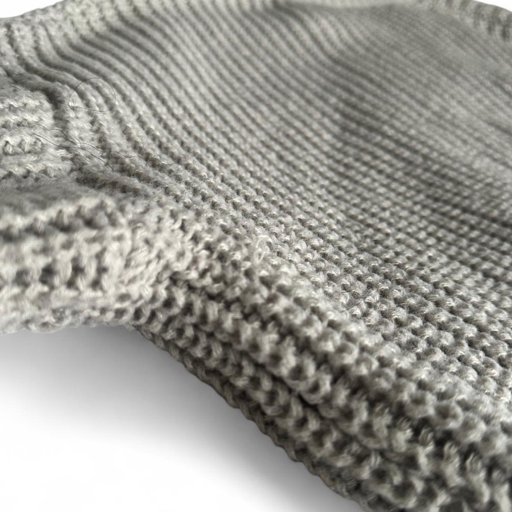 Gray Cropped Rib-Knit Sweater - Picture 7 of 8